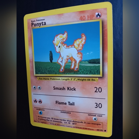 Ponyta Pokemon Card - Base Set - NO. 60/102 Common Non-Holo - Picture 5 of 9
